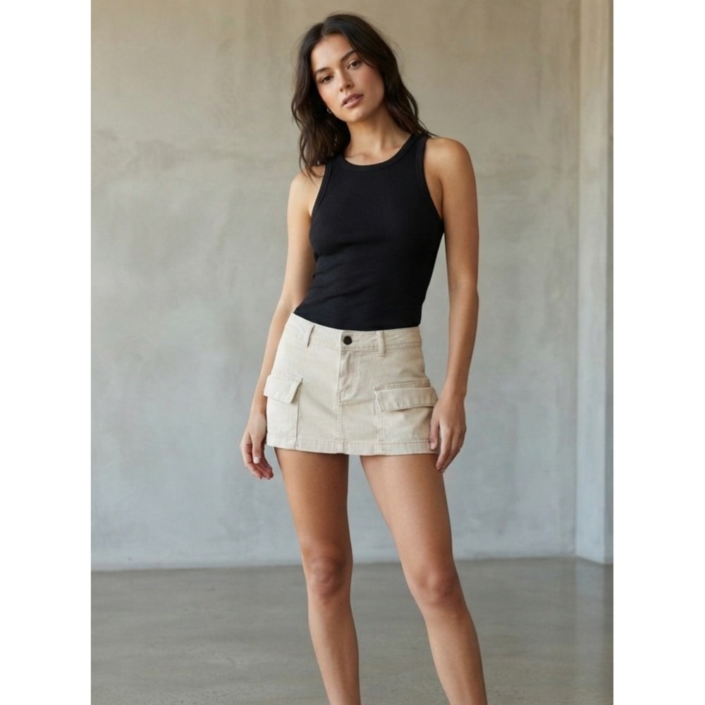Cotton On Bobbie Cargo Utilitarian Streetwear Mini Skirt Tan‎ 4